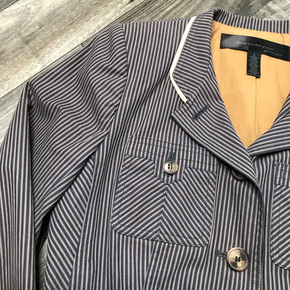 Apostrophe Striped Button Down Blazer/Jacket - image 2